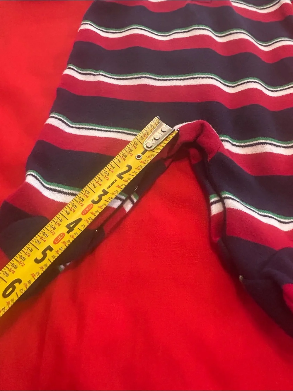 Ralph Lauren Navy, Red & Green Striped Footed One-Piece